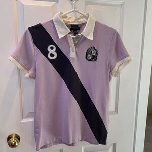 Tommy Hilfiger Lavender Polo with Black Stripe